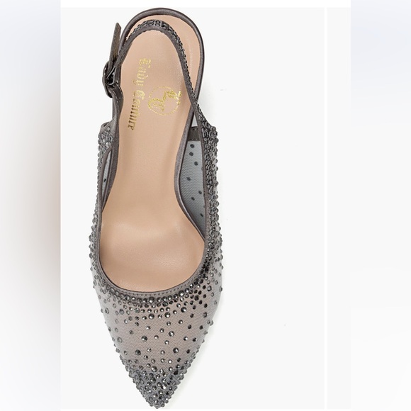 Chic Silver Studded Slingback Lady Couture Heels - Picture 2 of 11